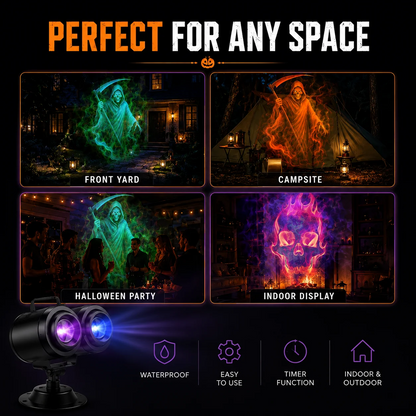 The Haunted Yard Projector — 32ft Display, 10 Spooky Patterns